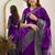 Purple soft silk blend banarasi jacuard work designer saree with blouse