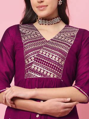Purple color silk blended partywear ceremonial suit 3