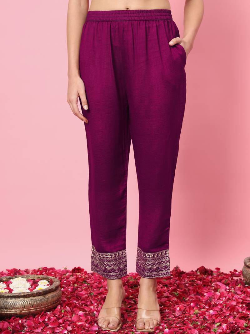 Purple color silk blended ethnic partywear ceremonial suit