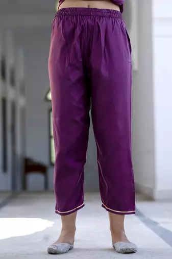 Magenta color silk blended partywear ceremonial suit