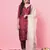Cherry red color silk blended ethnic partywear ceremonial suit