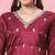 Cherry red color silk blended ethnic partywear ceremonial suit