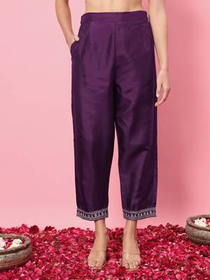 Purple color silk blended partywear ceremonial suit 4