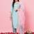 Sky blue color silk blend ethnic fancy partywear suit with classy looks