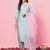 Sky blue color silk blend ethnic fancy partywear suit with classy looks