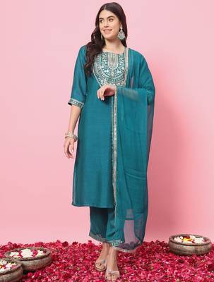 Rama color silk blend fancy partywear suit with classy looks 1