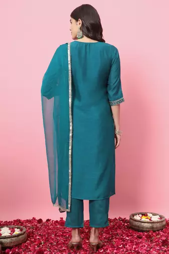 Rama color silk blend fancy partywear suit with classy looks