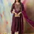 Purple color cotton silk ethnic fancy partywear suit with classy looks