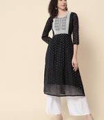 Black color chanderi modal fabric with beautiful embroidered work fancy looks