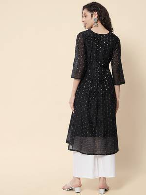 Black color chanderi modal with beautiful embroidered fancy looks 2