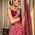 Wine soft silk blend banarasi jacuard work designer saree with blouse