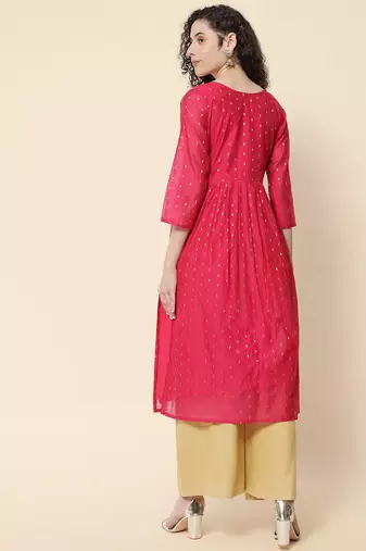 Pink color chanderi modal with beautiful embroidered fancy looks