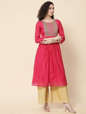 Pink color chanderi modal with beautiful embroidered fancy looks 4