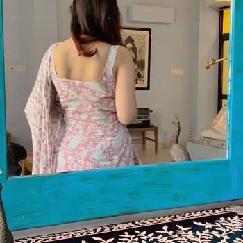  Pink Printed Sleeveless Cotton Kurta Set with Palazzo & Dupatta | Festive, Casual & Office Wear 2