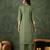 Green color cotton silk blend beautiful stylish tendy top bottom set