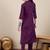 Purple color cotton silk blend beautiful stylish tendy top bottom set