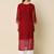 Maroon color georgette fabric chikankari work formal kurta for girls