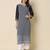 Nevy blue color georgette fabric chikankari work formal kurta for girls
