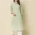 Pista color georgette fabric chikankari work formal kurta for girls