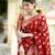 Red soft silk blend banarasi jacuard work designer saree with blouse
