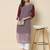 Purple color georgette fabric chikankari work formal kurta for girls