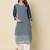 Teal color georgette fabric chikankari work formal kurta for girls