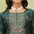 Green color silk blend fabric designer embroidered suit