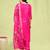 Pink color silk blend fabric designer embroidered suit