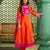 Orange color beautiful chanderi fabric designer ceremonial readymade suit