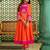Orange color beautiful chanderi fabric designer ceremonial readymade suit