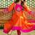 Orange color beautiful chanderi fabric designer ceremonial readymade suit
