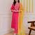 Pink color beautiful chanderi fabric designer ceremonial readymade suit