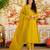 Mustard color beautiful viscose satin fabric designer ceremonial readymade suit