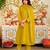 Mustard color beautiful viscose satin fabric designer ceremonial readymade suit