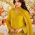 Mustard color beautiful viscose satin fabric designer ceremonial readymade suit