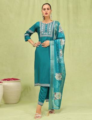 Rama color viscose roman silk embroidery sophisticated salwar kameez 1