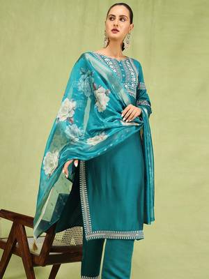 Rama color viscose roman silk embroidery sophisticated salwar kameez 3