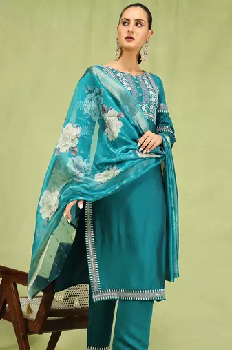 Rama color viscose roman silk embroidery sophisticated salwar kameez