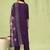 Purple color viscose roman silk fabric designer embroidery work sophisticated girlie salwar kameez