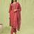 Peach color viscose roman silk fabric designer embroidery work sophisticated girlie salwar kameez