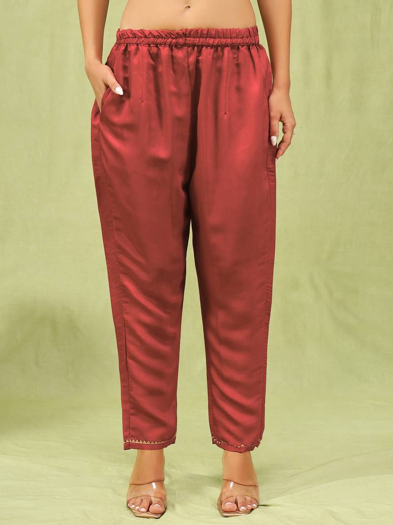 Peach color viscose roman silk fabric designer embroidery work sophisticated girlie salwar kameez