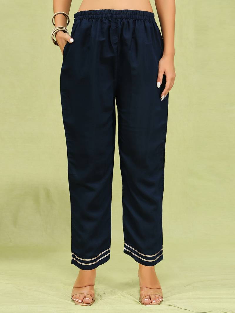 Blue color viscose roman silk fabric designer embroidery work sophisticated girlie salwar kameez