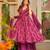 Pink color muslin fabric designer printed readymade ceremonial palazzo dress