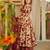 Burgundy color muslin fabric designer printed readymade ceremonial palazzo dress
