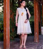 Off white color beautiful formal looks ceremonial khadi cotton kurta