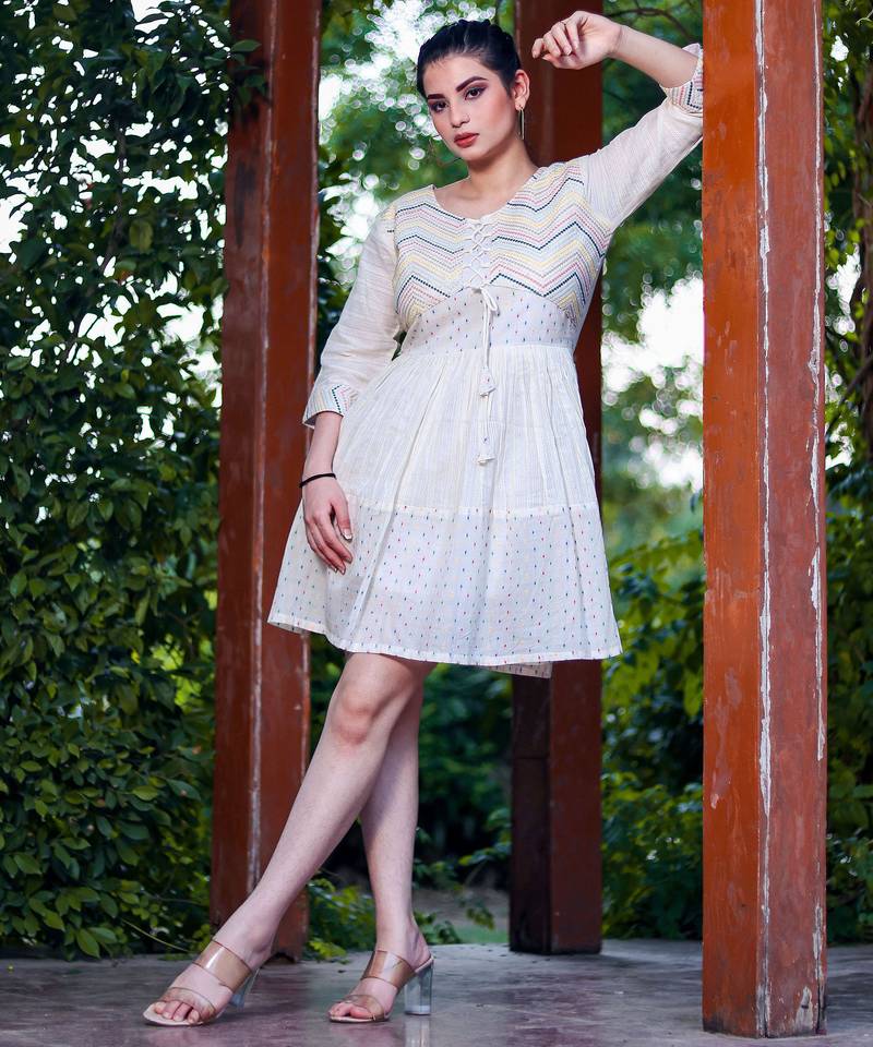 Off white color beautiful formal looks ceremonial khadi cotton kurta