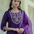 Purple color designer embroidered silk blend ethnic festive special suit