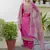 Pink color designer embroidered silk blend ethnic festive special suit