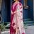 Pink color beautiful ceremonial heavy looks gown with dupatta