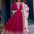 Pink color beautiful ceremonial heavy looks gown with dupatta